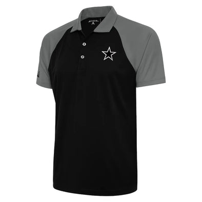 Dallas Cowboys Antigua Metallic Logo Nova Polo - Black/Gray