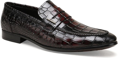 Premium Leather Dress Loafers for Mens, Fashion Casual Alligator Printed Dress Shoes