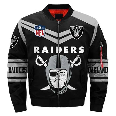 2025 Custom 3D Print Sports Jacket Raiders American Football All 32 Team Jacket Fashion Winter Windproof Jacket