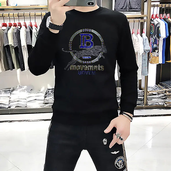 polo T shirt casual printed sweater hooded men's long sleeve T-shirt