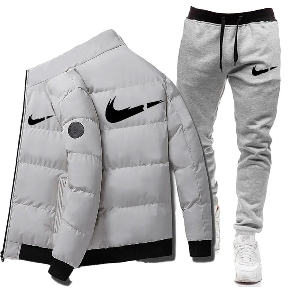 2025 Customized Lightweight Winter Men's Jacket+Pants Set High Quality Print Casual Outfit