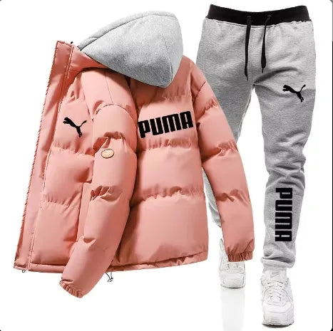 2025 Men's Lightweight Winter Jacket Pants Street Casual Canvas Fabric Zipper Closure Fashionable