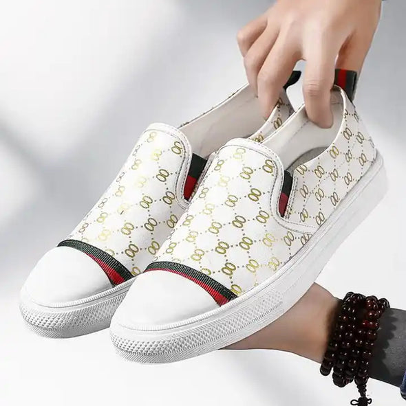 trendy men's fashion soft leather men's shoes cowhide all-match loafers