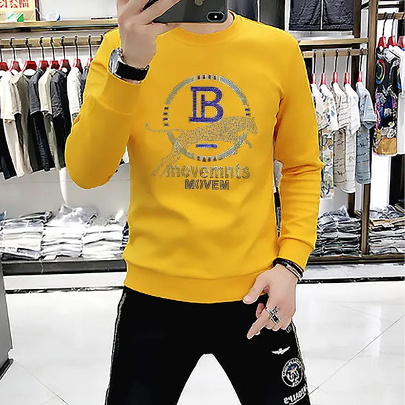 polo T shirt casual printed sweater hooded men's long sleeve T-shirt