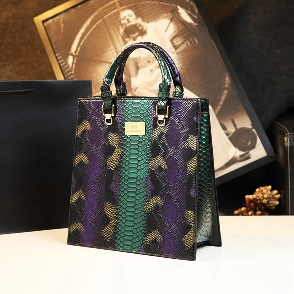 2025 New Chain Underarm Shoulder Bag Luxury Handbag High Quality Crossbody Bag Fashion Snake Pattern Genuine Leather Women's Bag