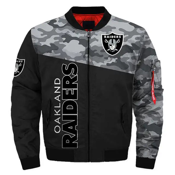 2025 Custom 3D Print Sports Jacket Raiders American Football All 32 Team Jacket Fashion Winter Windproof Jacket