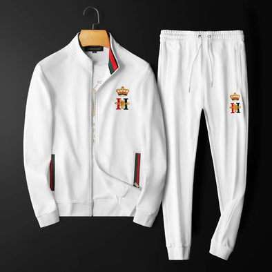embroidered men's Fleece set men's Fleece jacket 2-piece set