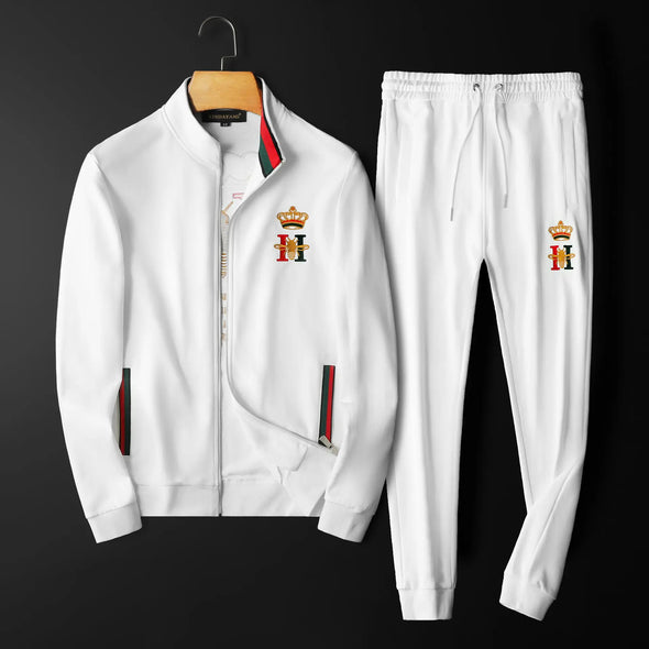 embroidered men's Fleece set men's Fleece jacket 2-piece set