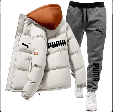 2025 Men's Lightweight Winter Jacket Pants Street Casual Canvas Fabric Zipper Closure Fashionable