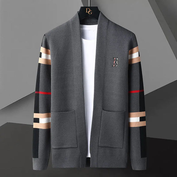 2025 New Long Sleeve Sweater Korean Knitted Cardigan Casual High Quality Jacket for Men