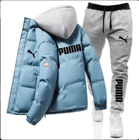 2025 Men's Lightweight Winter Jacket Pants Street Casual Canvas Fabric Zipper Closure Fashionable