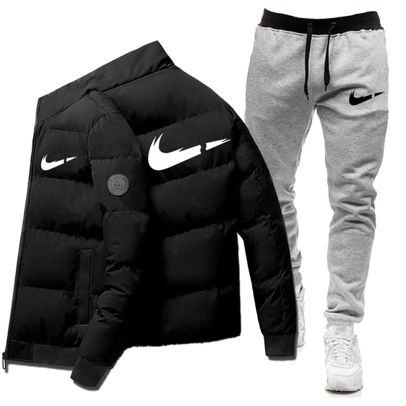 2025 Customized Lightweight Winter Men's Jacket+Pants Set High Quality Print Casual Outfit