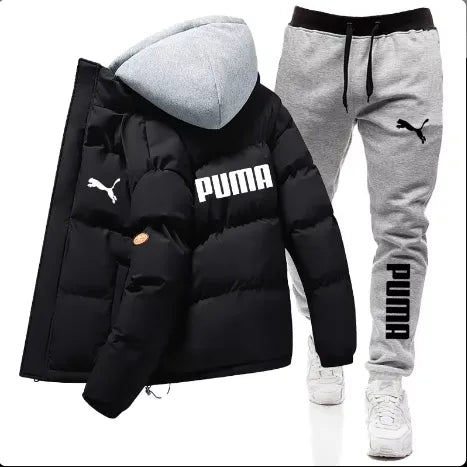 2025 Men's Lightweight Winter Jacket Pants Street Casual Canvas Fabric Zipper Closure Fashionable