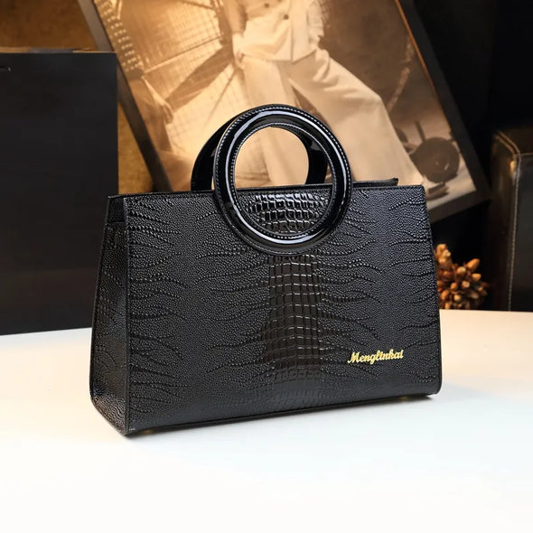 Women's Genuine Leather Briefcase 024 New Fashion Snake Pattern Shoulder Bag Designer High Quality Luxury Handbag