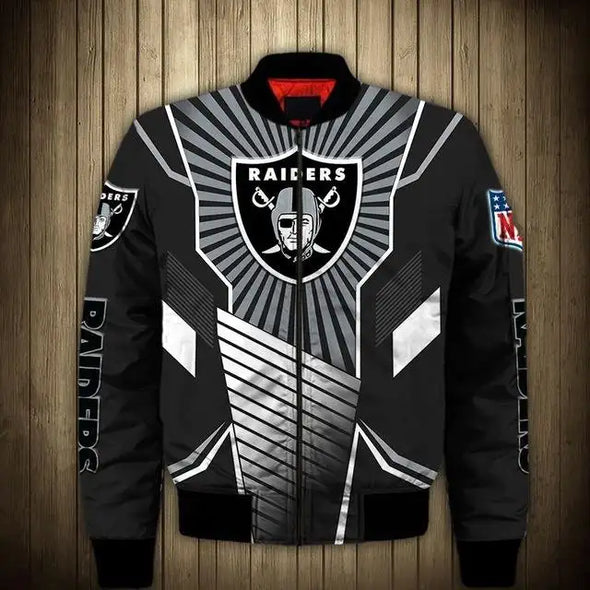 2025 Custom 3D Print Sports Jacket Raiders American Football All 32 Team Jacket Fashion Winter Windproof Jacket