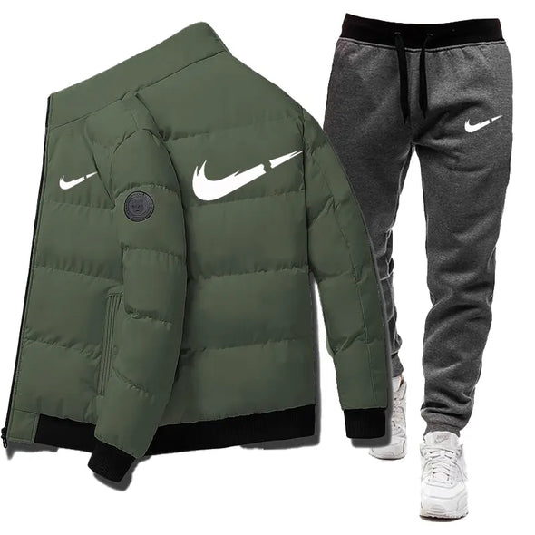 2025 Customized Lightweight Winter Men's Jacket+Pants Set High Quality Print Casual Outfit