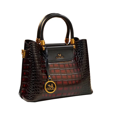 2024 New Crocodile Pattern Luxury Handbag High Quality Crossbody Bag Fashionable Middle aged Mom Bag Boston Pillow Women's Bag