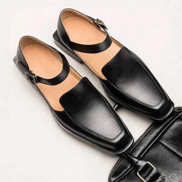 Fashion Black Leather Sandals
