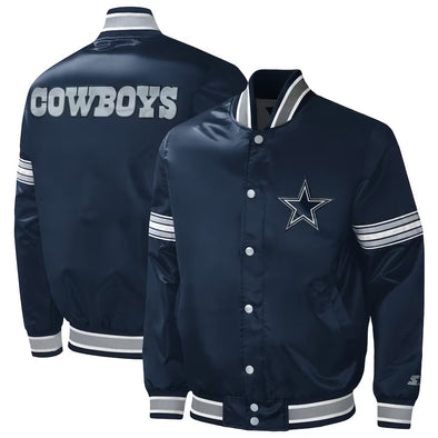 Dallas Cowboys Starter Midfield Varsity Full-Snap Jacket - Navy
