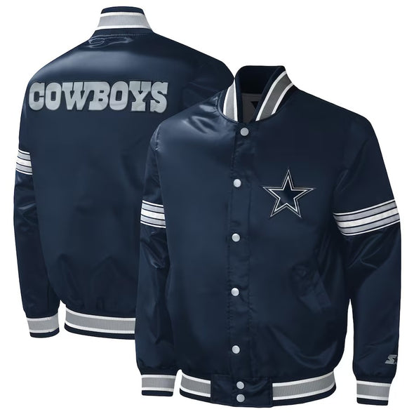 Dallas Cowboys Starter Midfield Varsity Full-Snap Jacket - Navy