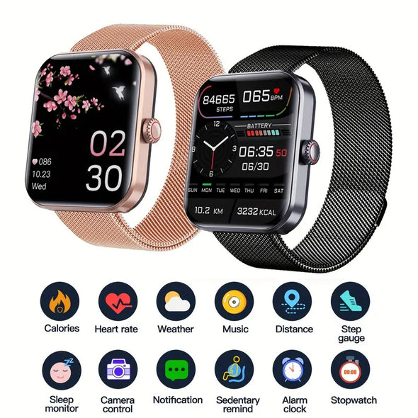 2024 Hot Selling Sports Smart Watch For Men Women Temperature Heart Rate Blood Oxygen Blood Pressure Glucose Body Temperature Monitoring Information Push Smart Watch