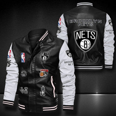 Brooklyn Nets Leather Bomber Jacket