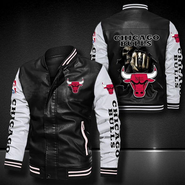 Chicago Bulls Leather Bomber Jacket
