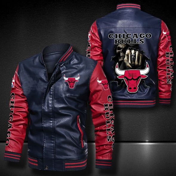 Chicago Bulls Leather Bomber Jacket