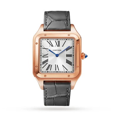 Cartier Santos-Dumont watch XL model, rose gold, leather strap watch