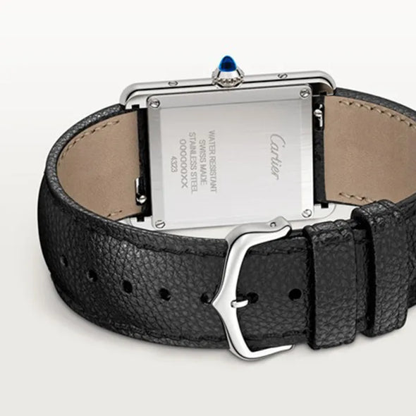 Cartier Tank Must, Large model, quartz movement, steel, leather watch