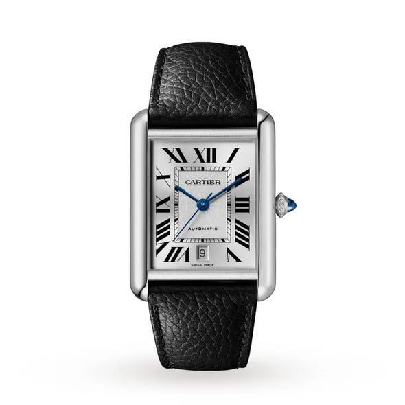 Cartier Tank Must, Extra-large model, automatic movement, steel, leather watch