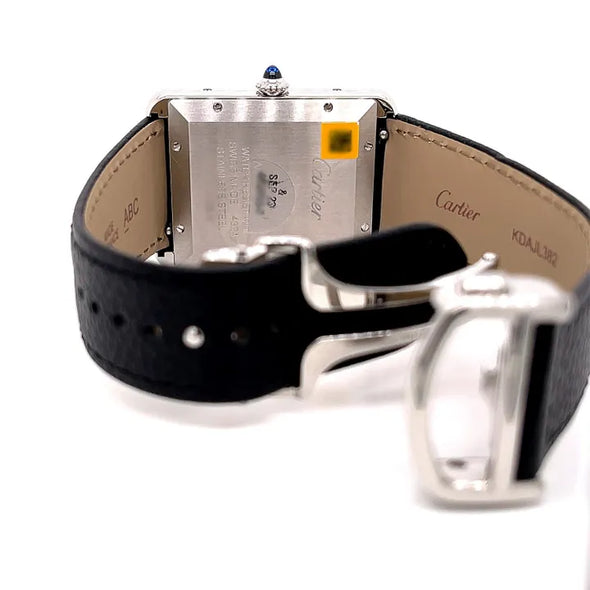 Cartier Tank Must, Extra-large model, automatic movement, steel, leather watch