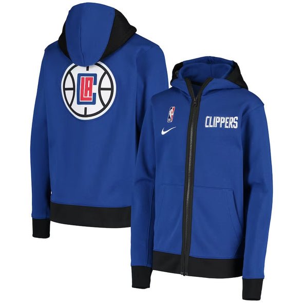 Youth LA Clippers Nike Royal Full-Zip Hoodie Jacket