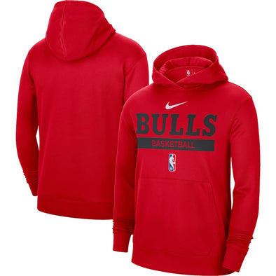 Men's Chicago Bulls Nike Red 2022/23 Spotlight On-Court Practice Performance Pullover Hoodie