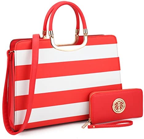 Womens Handbag Top Handle Shoulder Bag Tote Satchel Purse Work Bag with Matching Wallet