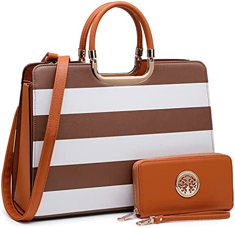 Womens Handbag Top Handle Shoulder Bag Tote Satchel Purse Work Bag with Matching Wallet