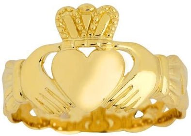 10k Gold Mens Claddagh Trinity Band Ring (13)