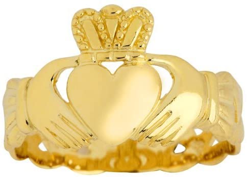 10k Gold Mens Claddagh Trinity Band Ring (13)