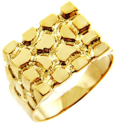 Nugget Rings Men's Gold The Armour Solid Gold (10K) (8)