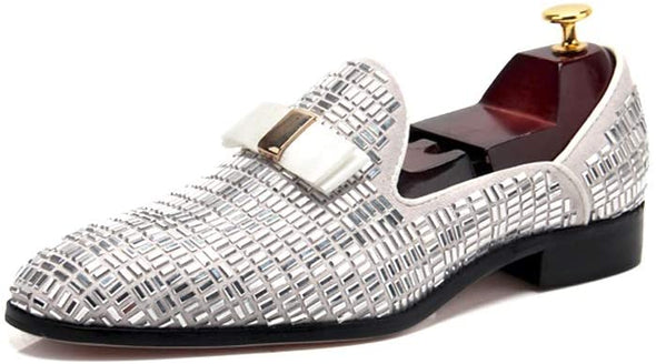 mens casual loafers dress shoes -wedding evening prom shoes- slip on leather party tuxedo shoes