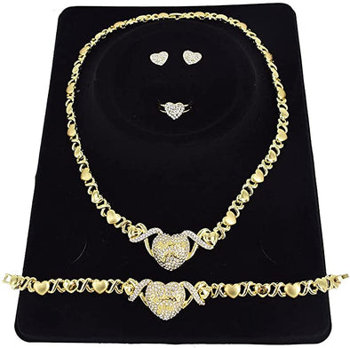 Elegant  Lady 14K Gold Filled Jewelry sets for Women Bracelets Necklaces With Earrings Gifts