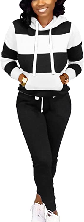 Womens 2 Piece Tracksuit Jumpsuits Casual Long Sleeve Jogging Pullover Sweatsuit Workout Set…
