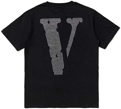 T-Shirt Big V Men Women Short Sleeve Limited Shirts Rhinestone Personalized Friends Fashion Men's Tee