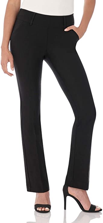 Rekucci Women's Ease into Comfort Classic Bootcut Pant w/Tummy Control