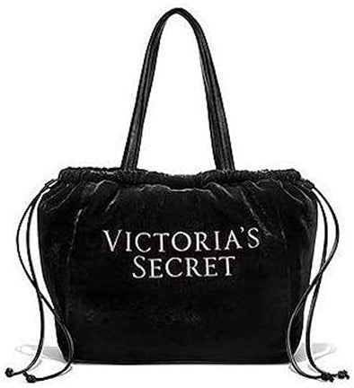 Victoria's Secret Luxe Velvet Tote Black