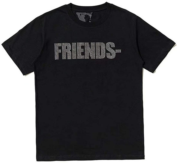 T-Shirt Big V Men Women Short Sleeve Limited Shirts Rhinestone Personalized Friends Fashion Men's Tee