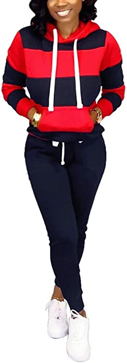 Womens 2 Piece Tracksuit Jumpsuits Casual Long Sleeve Jogging Pullover Sweatsuit Workout Set…