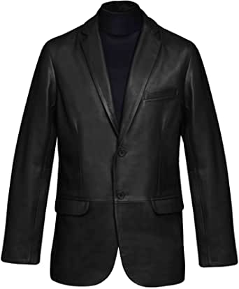 Pure Leather Blazer For Men Black Real Lambskin Coat – Casual Sports Hides Winter Jackets Event Overcoat
