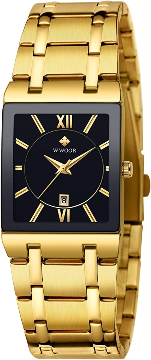 Men and Women Stainless Steel Mens Square Watch with Date Waterproof Analog Quartz Fashion Business Casual Wristwatch …