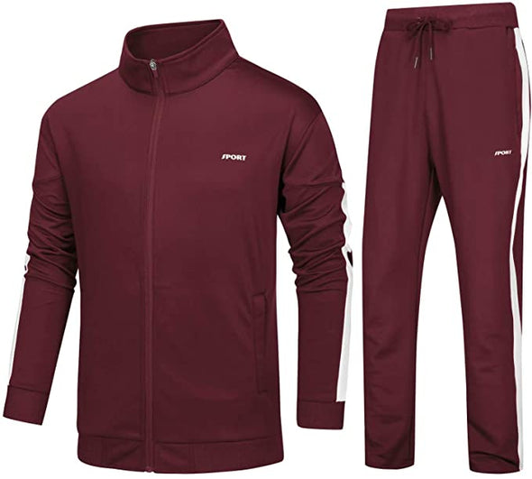 Men's Athletic Tracksuit 2 Piece Set Casual Full Zip Workout Running Jogger Sweat Suits